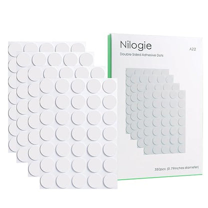 350 Pcs (0.79 Inch Diameter) 20mm Double Sided Adhesive Glue Round Dots Stickers Removable Clear Sticky Tack Putty Waterproof for Balloon, Crafts, Art Decoration