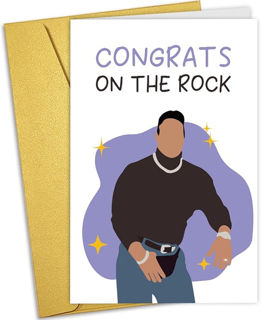 Nchigedy The Rock Engagement Card, Funny Engagement Gift for Friends, Wedding Congratulations Card, Dwayne Johnson Card