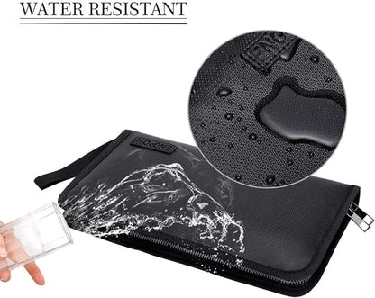 ENGPOW Expanding File Folder (11.4"x6.3") A5 Size Document Organizer Fireproof Money Bag 13 Pockets Zipper Closure Portable Filing Wallet Holder Storage for Check,Bill,Receipts,Tickets