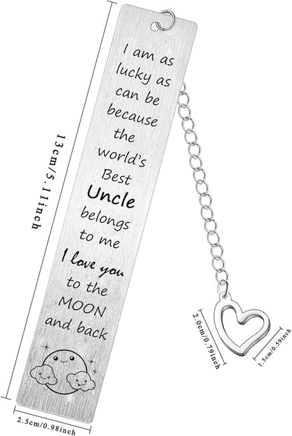 Best Uncle Bookmark Special Uncle Bookmarks from Niece Nephew Father’s Day Gifts Birthday Christmas Gift I Am As Lucky As Can Be Because The World’s Best Uncle Belongs to Me Gifts