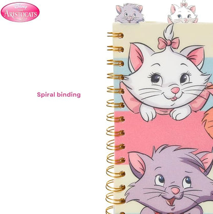 Innovative Designs Disney The Aristocats Tab Journal Notebook for Kids, Spiral Bound, 96 Lined Pages, 8 x 7 inches