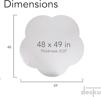 DESKU Flower Power Desk Chair Mat – Heavy-Duty PVC Mats for Hard Floor Protection, Clear, 48 x 49 Inches, Made in The USA