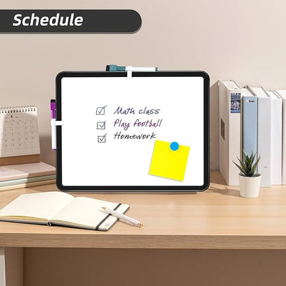 VUSIGN Small White Board Dry Erase, 11''x14'' Magnetic Dry Erase Board, Mini Whiteboard with Markers for Kids, Students, Fridge, Wall, Locker, Black