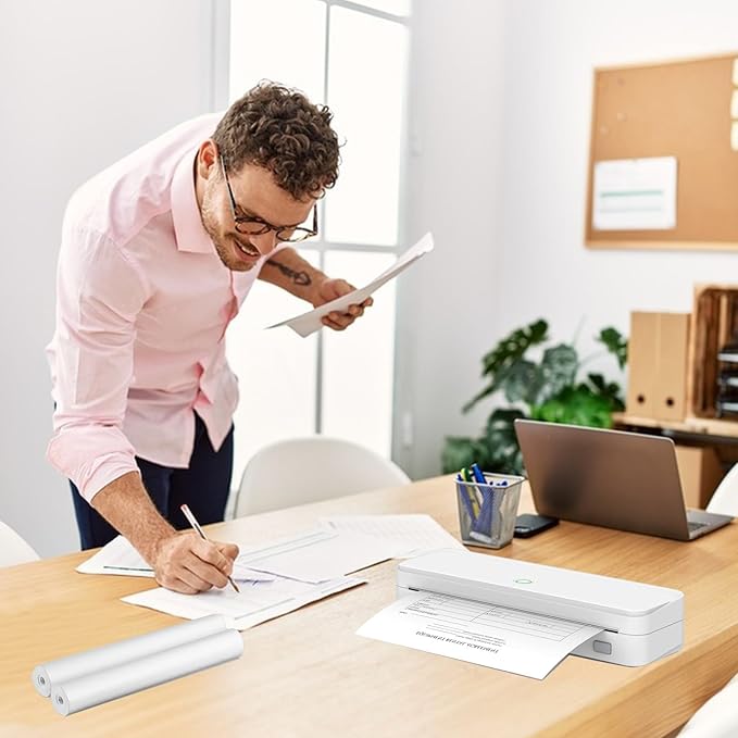 2 Rolls Thermal Paper, Thermal Printer Paper, 8.5" x 26ft US Letter Paper Size, Printer Paper Roll for M08f M832 Printer, Thermal Paper Rolls Compatible with Peripage Bluetooth Portable Printer