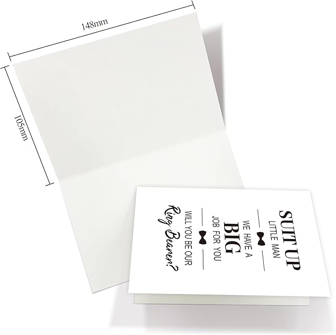 Ring Bearer Proposal Card, Will You Be Our Ring Bearer Card, Ring Bearer Request Card with Matching Envelopes.