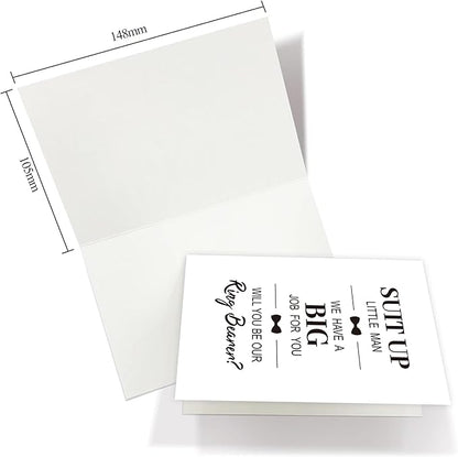 Ring Bearer Proposal Card, Will You Be Our Ring Bearer Card, Ring Bearer Request Card with Matching Envelopes.