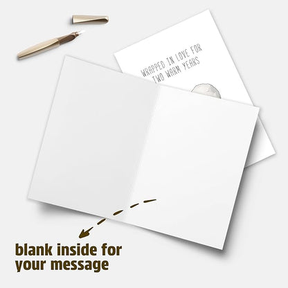 Cute 2nd Anniversary Card, Funny Cotton Balls Anniversary Card for Men Woman, Sweet Second Wedding Anniversary Card for Husband Wife, Happy Cotton Anniversary