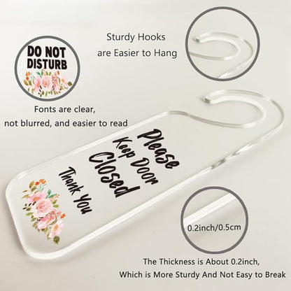 Do Not Disturb Door Sign Engraved Acrylic Hanger Handle Home Decor Acrylic Banner Acrylic Hanging Sign Door Plaque Handmade Office Hanging Sign Please Keep Door Closed