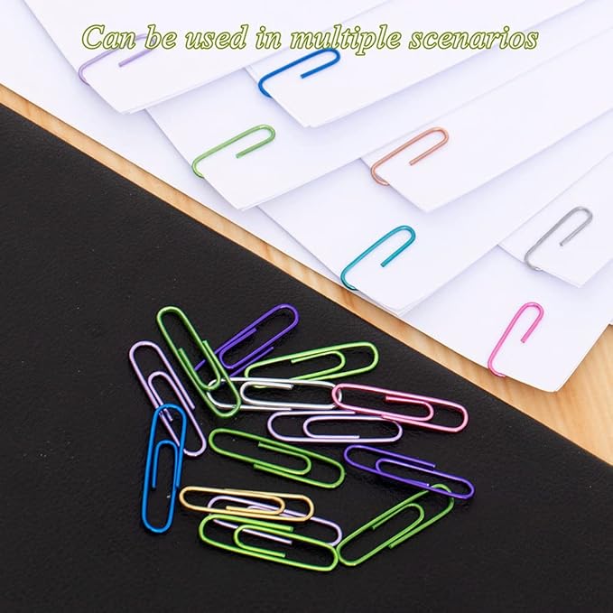 Paper Clips, 240pcs Medium Size Colored Paper Clip, PaperClips Assorted Colors, Paper Clips for Paperwork Office School and Personal Use