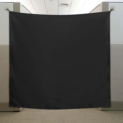 Pinkunn 40 x 48 Inch Office Cubicle Curtain with Stainless Steel Self Adhesive Hook Portable Privacy Door Partition Room Dividers Room Divider Office Divider for Office Cubicle (Black)