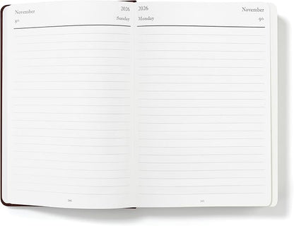 Wykeham's Executive 2026 Daily Journal Planner – US Public Holidays & Format – Customization Available (Conker, 8.5"×5.5")