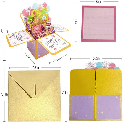 Asmallgf Happy 26th Birthday Pop Up Card for Women Men, Sweet 26 Bday 3D Greeting Card for Him Her, Great 26 Years Old Birthday Gift Ideas for Husband Wife