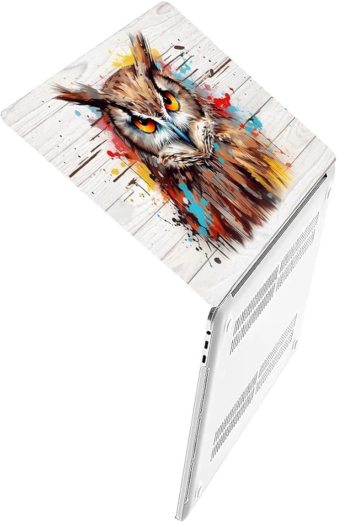 Compatible with 13.3 Inch MacBook Air A1466/A1369, Funny Colorful Owl Hard Plastic Shell Cover Case