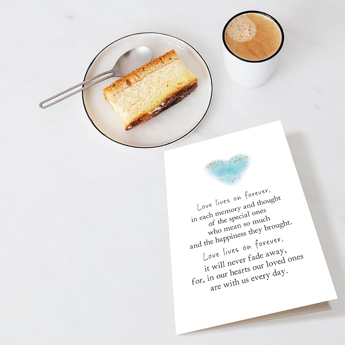 Sympathy Card, Bereavement Card, Condolence Card, Sorry for Your Loss Card, Thinking of You Card, Sympathy Card for Loss of Pet or Loved One, Love Lives On Forever Poem Card