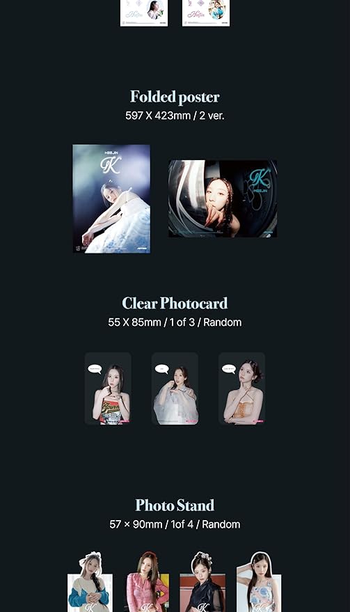 HEEJIN K 1st Mini Album CD+Booklet+Special class objekt+Sticker+Folded poster on pack+Clear photocard+Photo stand+Tracking Sealed (A Version)