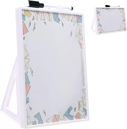 Desktop Whiteboard with Pre-Set Designs, Small White Board Dry Erase for Desk, Mini Dry Erase Board 8.5" x 6", Compact Desktop Whiteboard for Kids(Mail)