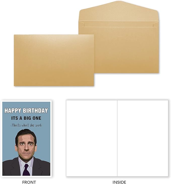 Ziwenhu Happy Birthday Card for Him, Funny Birthday Gifts for Women, Michael Scott Bday Card for Her, The Office Birthday Card for Friend