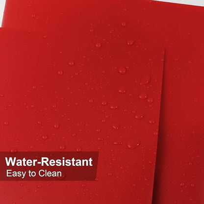60-Pack Plastic Folders with Pockets,2-Pocket Poly Folders Holds 8-1/2" x 11" Paper for School/Office/Home, Red