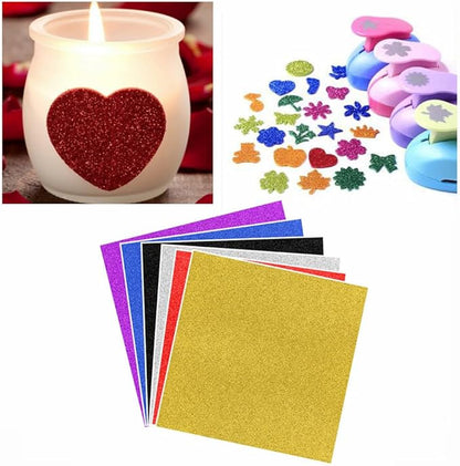 Baisunt 10 Sheets Black Glitter Cardstock Paper for Graduation Cap DIY Project, Scrapbook, Birthday Wedding Party Decoration 250GSM(12x12 In, Non Adhesive)