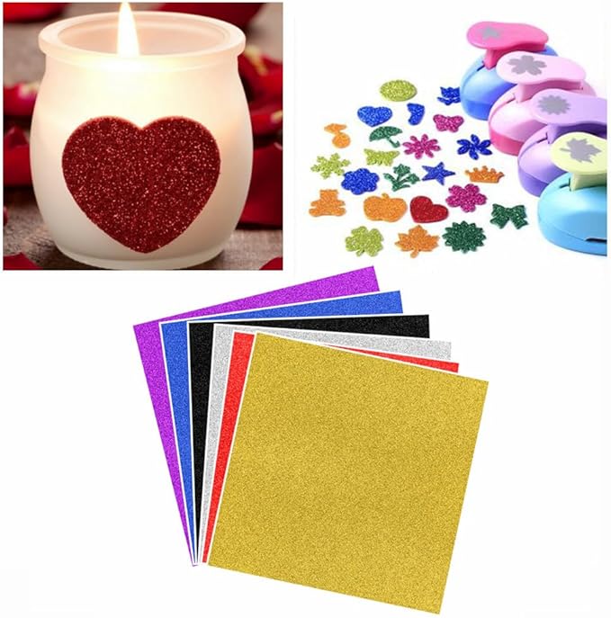 Baisunt 10 Sheets Gold Glitter Cardstock Paper for Graduation Cap DIY Project, Scrapbook, Birthday Wedding Party Decoration 250GSM(12x12 In, Non Adhesive)