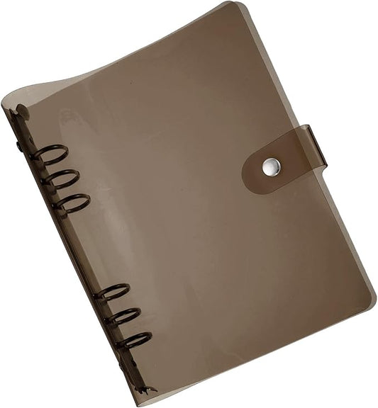 PATIKIL A5 Clear Binder Cover, Soft PVC Loose Leaf Binder Protector Refillable Notebook Shell with Snap Button Closure for DIY Meeting Notebook Folder, Black