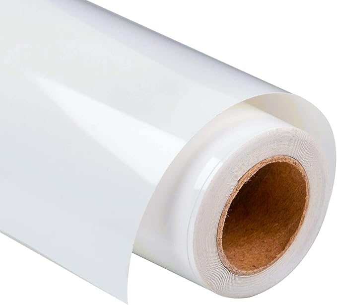 VINYL FROG Heat Transfer Vinyl Roll HTV Vinyl - 12"x12ft White Iron on Vinyl for T-Shirts, Heat Press Vinyl for DIY Craft Designs (White)