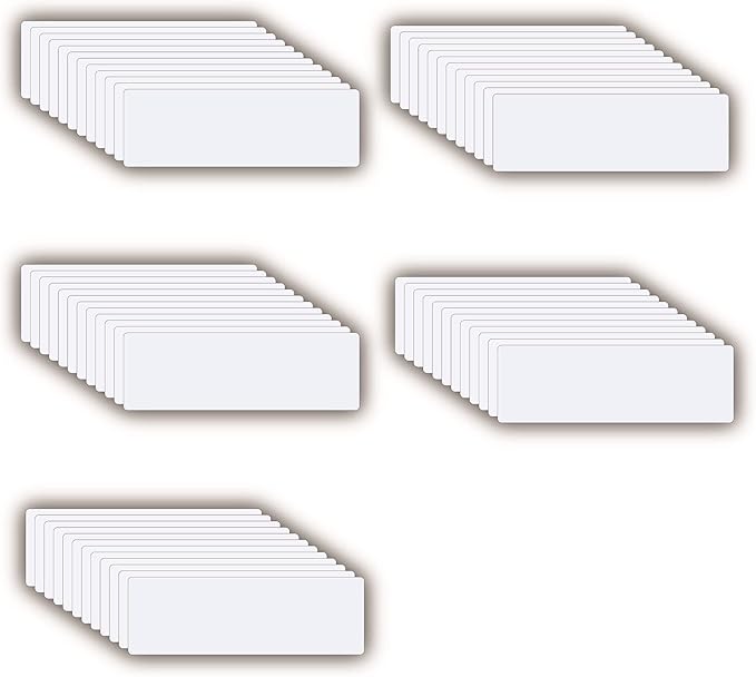 Dry Erase Magnetic Labels (1x3,Pack of 60),Write On Magnets Sticker,Real Waterproof/Reusable for Classroom&Office&Cabinet&whiteboard&Fridge&More (White)