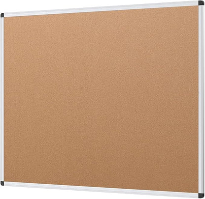 VIZ-PRO Cork Notice Board, 48 X 36 Inches, Pack of 2, Silver Aluminium Frame