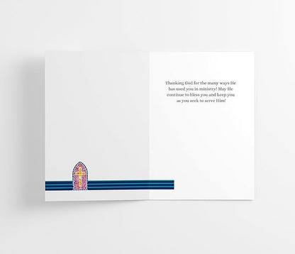 M Market On Mainstreet Christian Ordination Card w/Envelope, 5x7 inches, Made in the USA (Anniversary- Stained Glass, Single Card)