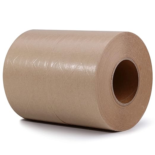 LLPT Kraft Paper Gummed Tape 2.75” x 66 Yards 2 Pack Reinforced Fiberglass Water Activated Kraft Tape Brown Packing Tape Heavy Duty for Mailing Shipping Sealing Boxes (PGB7060R02)