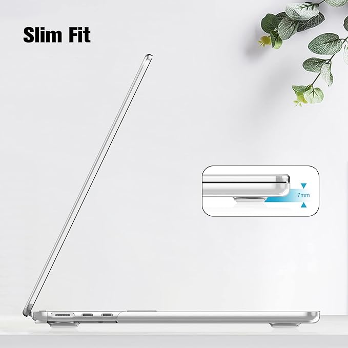 Fintie Case for MacBook Air 13.6 Inch A3113 A2681 (2022 2023 2024 Release) - Snap On Hard Shell Cover for MacBook Air 13.6" M2 M3 Chip with Liquid Retina Display and Touch ID (Crystal Clear)