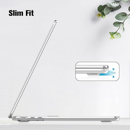 Fintie Case for MacBook Air 13.6 Inch A3113 A2681 (2022 2023 2024 Release) - Snap On Hard Shell Cover for MacBook Air 13.6" M2 M3 Chip with Liquid Retina Display and Touch ID (Crystal Clear)
