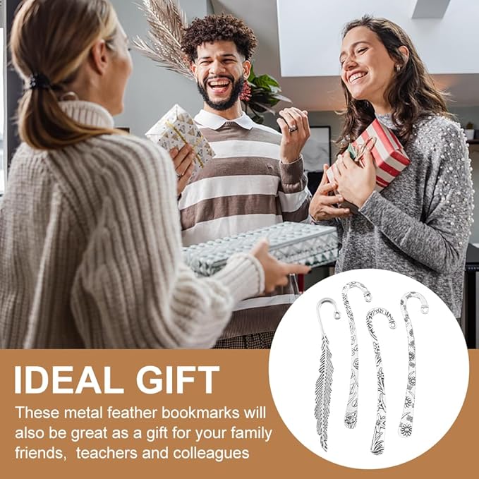 13pcs/Set Metal Bookmark for Women Men, Hairpin Hook Antique Tibetan Silver Carved Hook Bookmarks with Loop, Unique Charm Book Marker for Book Lovers Unique Gift