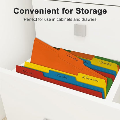 ViVin File Folder, 250 Pack Colored File Folders with 1/3-Cut Tabs, Fits 8.5 * 11 Letter Size Paper, Manilla Folders for Home Office School Documents(Assorted)