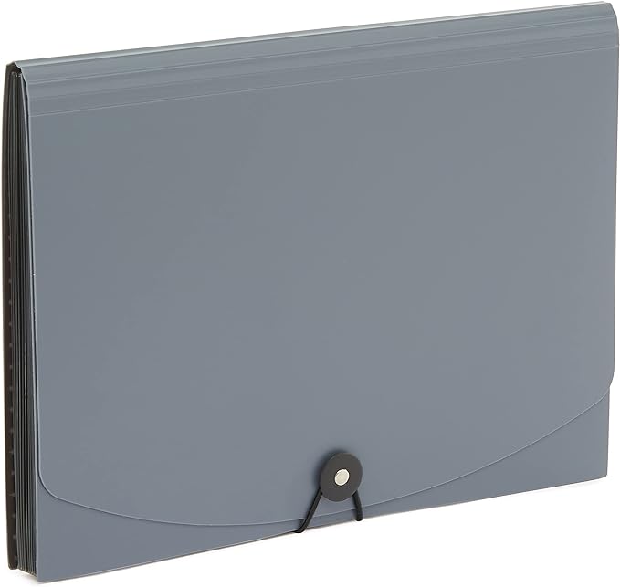 Amazon Basics PBH-2556 Expanding File, Letter Size, 12-Pack, Black & Gray