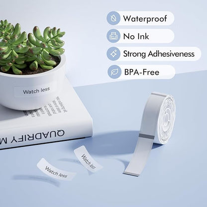 NIIMBOT Label Maker Tape for D11/D110/D101 Label Maker, 14 x 50 mm (0.55'' x 1.97'')-130 Tapes/Roll for Home Office Labeling Tape Replacement, Clear