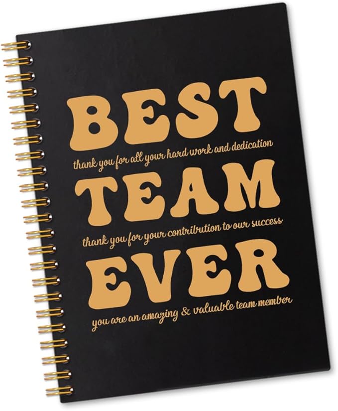 Best Team Ever 160 Blank Pages Spiral Notebook, Team Appreciation Gifts, Employee Thank You Gifts, Team Notebooks for Employees, Teamwork Gifts for Staff, Team Member Gifts for Coworkers