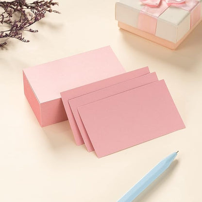 100 Pack Thick Paper Cardstock Blank Heavy Cards Stock for Invitations, Greeting Cards Making, Postcards, Photos, 250GSM Thick Paper (Pink, 3x5 inches)