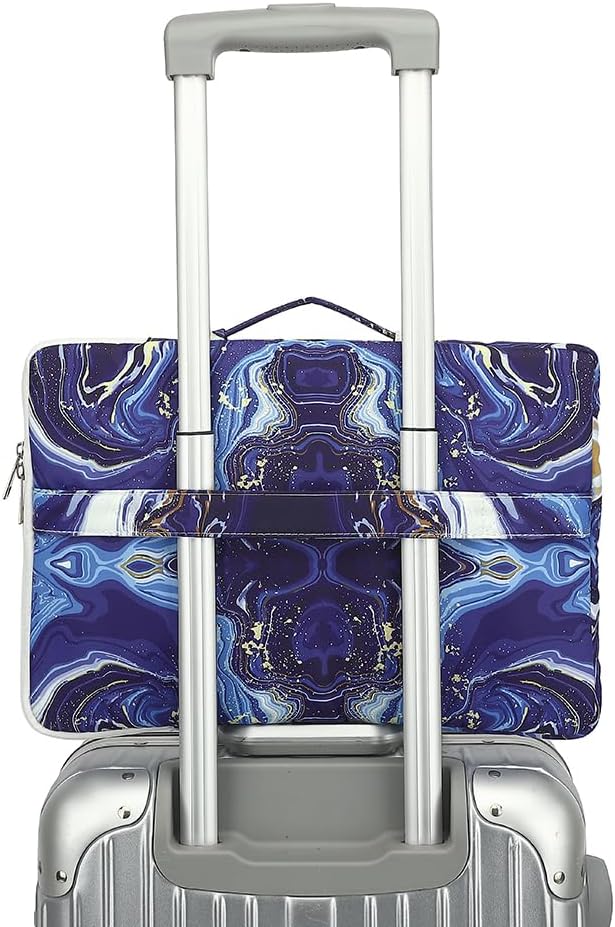 canvaslife 360° Protective Laptop Sleeve Case Bag Cover with Handle for iPad 12.9 inch,MacBook Pro Air 13" and 12.5 inch-13.3 inch Laptop (Blue Marble)