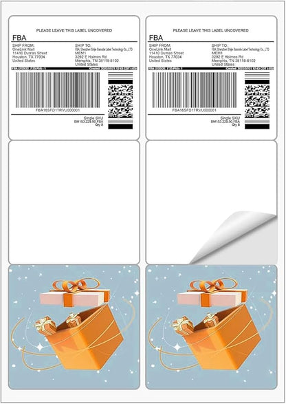 3-1/3”x 4” Shipping Address Labels, 600 Count Adhesive Stickers Labels for Laser/Inkjet Printer, 6 per Page [Paper 8.5" x 11"] Printable Mailing Labels