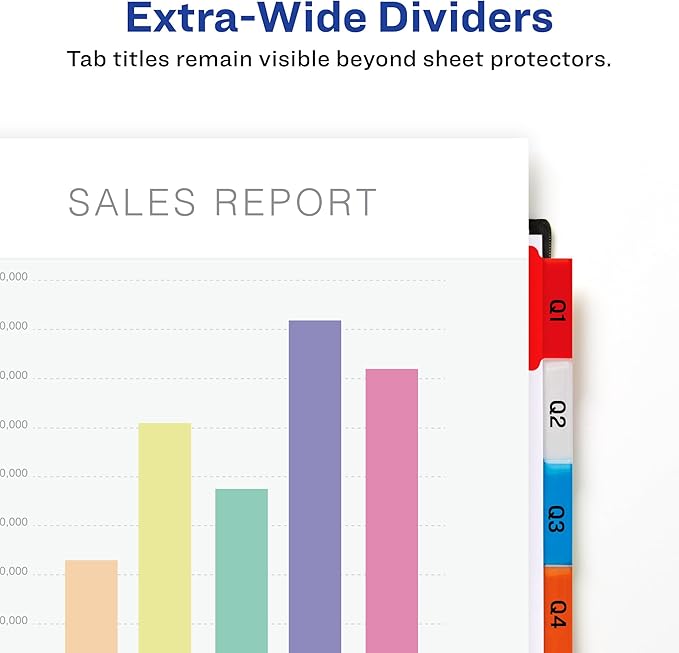 Avery Big Tab Insertable Extra Wide Dividers, 8 Multicolor Tabs, 1 Set (11222) (Pack of 4)