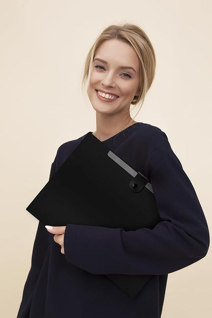 SKYDUE 8 Pockets Accordion File Organizer, Expanding File Folders, Portable Document Paper Organizer, A4 Letter Size, Snap Closure, Pack of 4