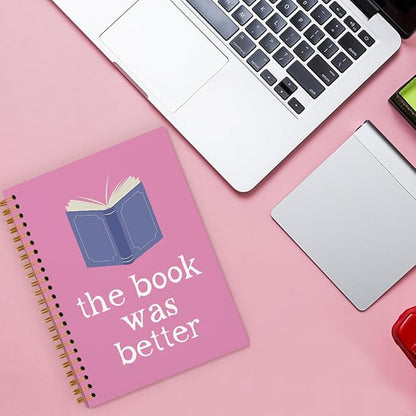 Reading Notebook Journals for Book Lovers, Book Gifts Journals for Book Lovers, Reading Log Journal, The Book Was Better Hardcover Spiral Notebook 5.5x8.3