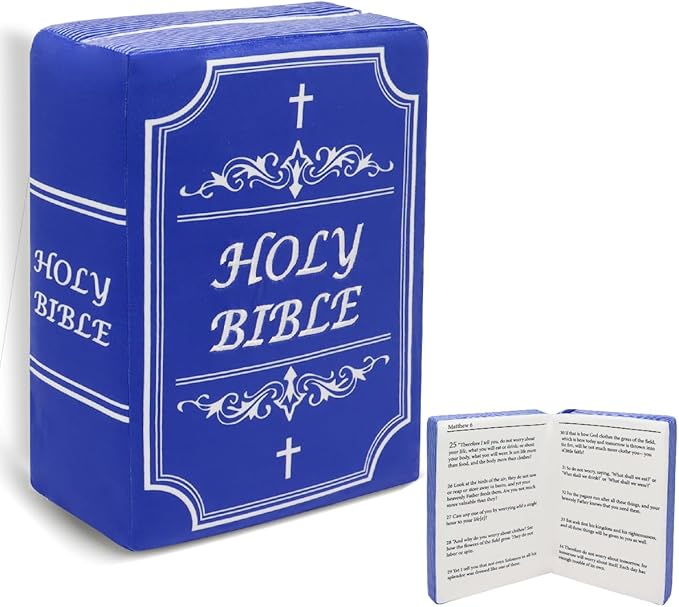 Bible Pillow Book Plush That Opens Christian Holy Bible Stuff Religious Party Favors Gifts for Kids for Christening Easter