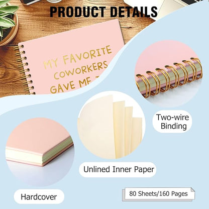 My Favorite Coworkers Gave Me This Pink Gold Hardcover 160 Pages Spiral Notebooks, Funny Coworker Leaving Gifts, Sarcastic Farewell Gifts, Goodbye Gifts for Coworkers, Coworker Birthday Gifts