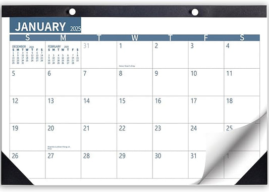 Desk Calendar 2025 Wall Calendars, December 2024 - December 2025 Monthly Planner Paper Office Desktop 17"X 12", 14-Months, Planning and Organizing Home, School, Office, Holiday, Vacation