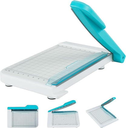Paper Cutter, 6in Cut Length Small Paper Cutter with Safety Guard Stack Paper Trimmer Portable Curved Strip Paper Cutters Guillotine Paper Cutter for Cutting Coupon Craft Paper Card and Photo