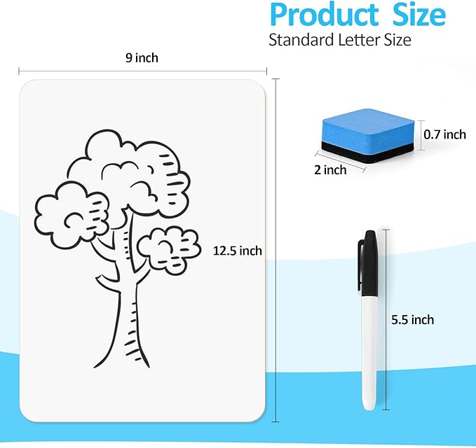 Dry Erase LapBoards, PANDRI 26 Pack Double Sided 12.5 x 9 Inch Whiteboards with 26 Erasers and 26 Markers, Dry Erase Boards for Kids Students Classroom Teacher Supplies