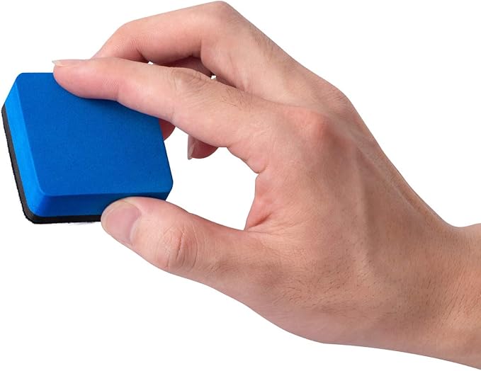 Favourde 48 Pack Magnetic Whiteboard Dry Erase Erasers Chalkboard Cleansers for Classroom, Home and Office (4-Color, 1.97 x 1.97 Inch)