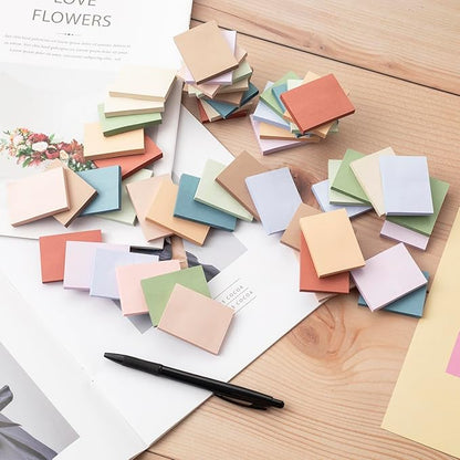 (50 Pads) Sticky Notes 1.5x2, Vintage Colors, 10 Colors Self Sticky Notes, Sticky Pads, Recyclable, Self-Stick Pads, Easy to Post for Home, Office, Notebook